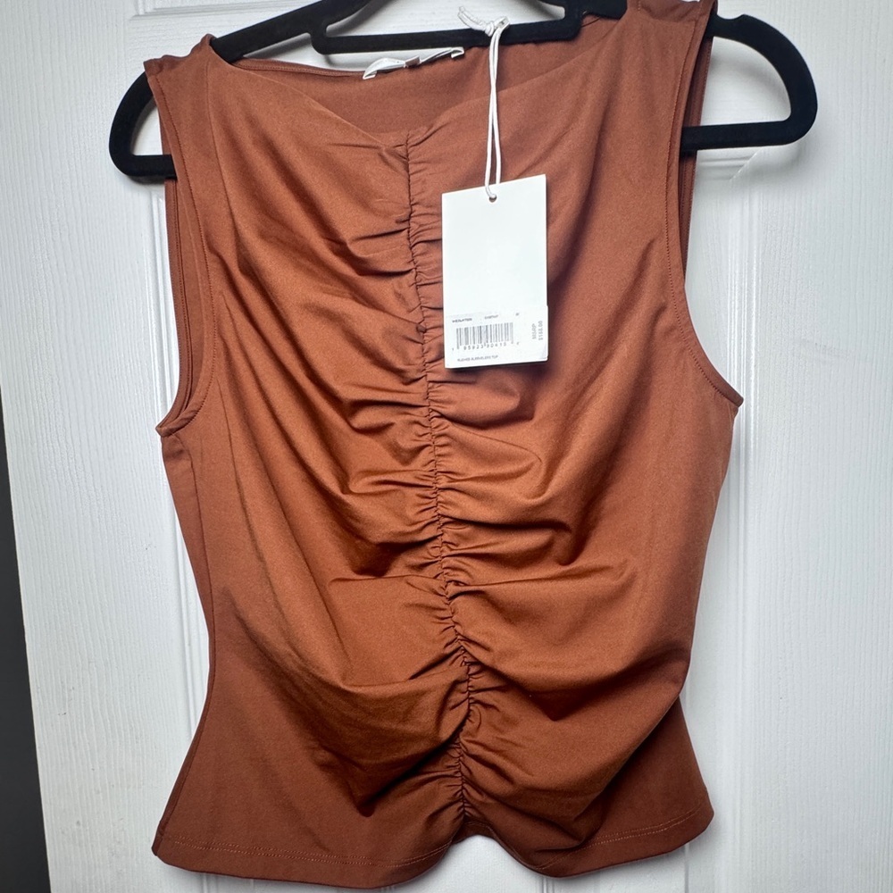 Frame Denim Rust Top Ruched Sleeveless Top NWT - Picture 5 of 5